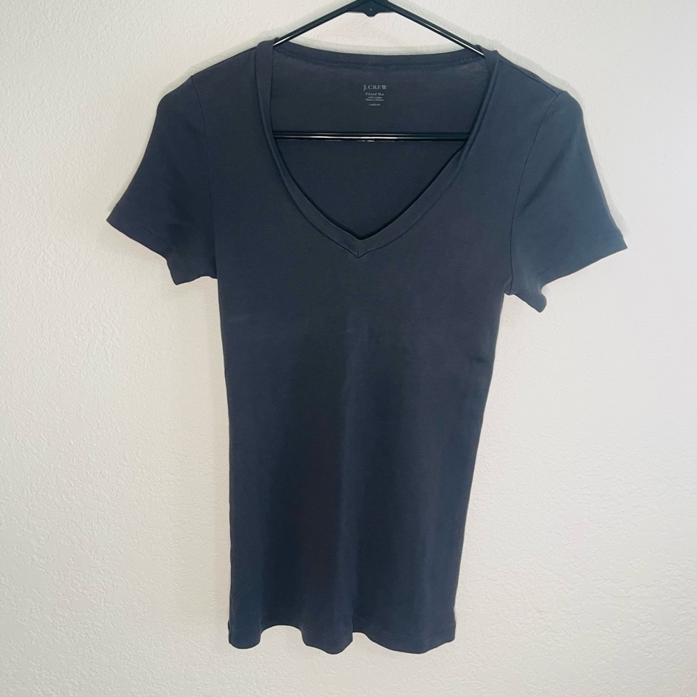 J. Crew dark Gray Short-Sleeve V-Neck Tee
